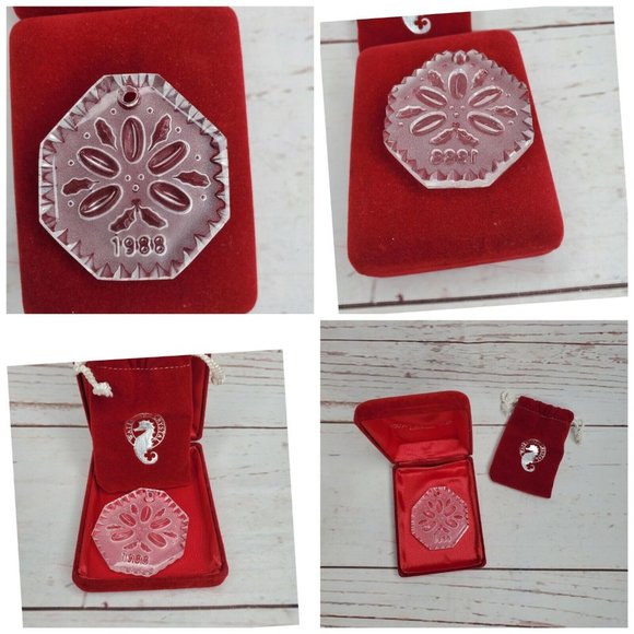 1988 Waterford Crystal 12 Days Christmas 5 Golden Rings Snowflake Ornament - Picture 1 of 12